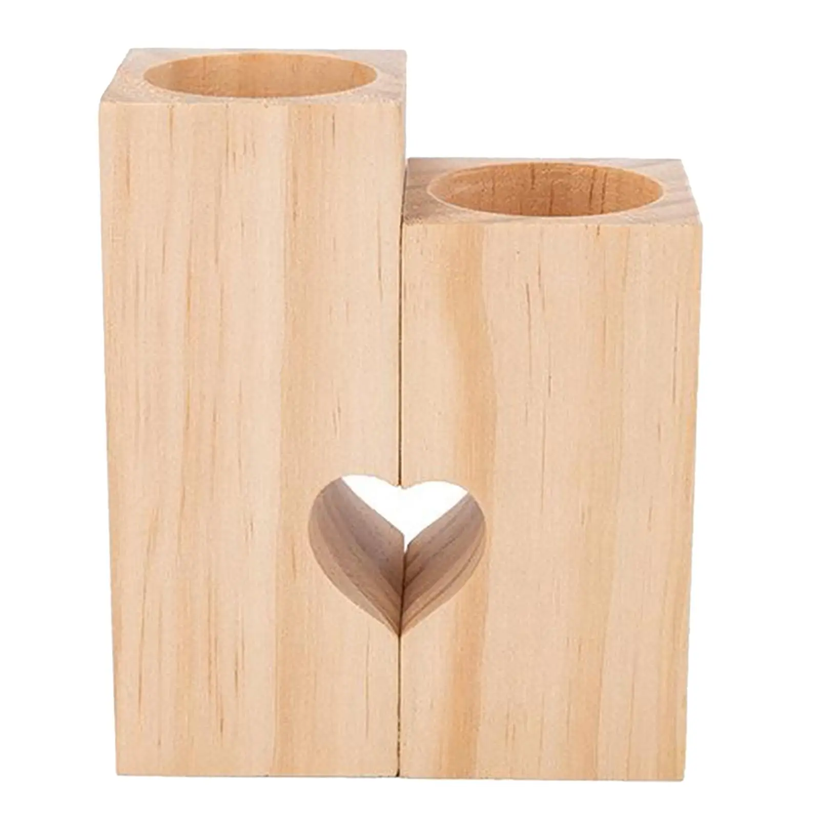 Natural Plywood Tealight Candle Holder Rustic Heart Shape for Votive Candles Home Tabletop Wedding Party Decoration
