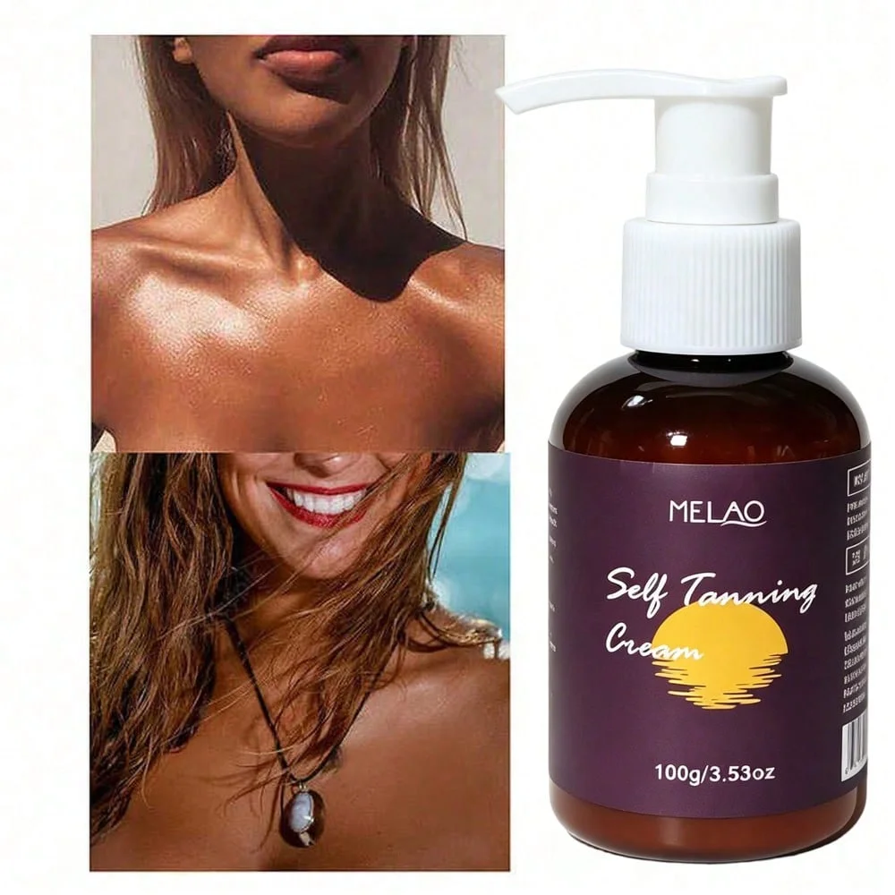 MELAO Self Tanning Lotion, Natural Sunless Tanner, Long-Lasting Golden Tan Lotion for Body & Face, Streak-Free Formula