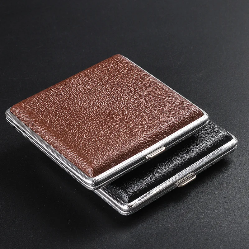 20 SticksMen\'s Flip Leather Leather Premium Cigarette Case Smoking Accessories Ladies Cigarette Storage Box Gift Cigarette Case