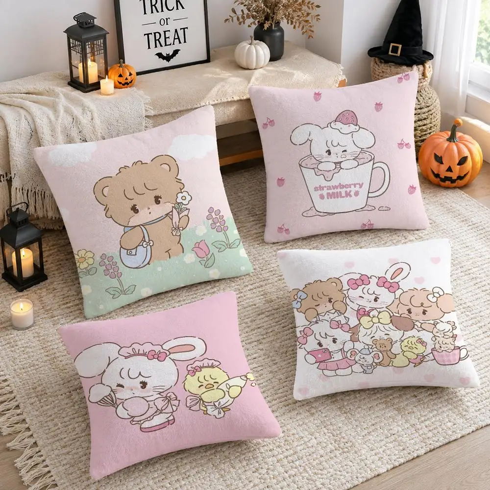 Anime M-mikko Cushion Cover Soft Plush Cushion Case Throw Pillowcase Cozy Home Sofa Bed Living Room Decor