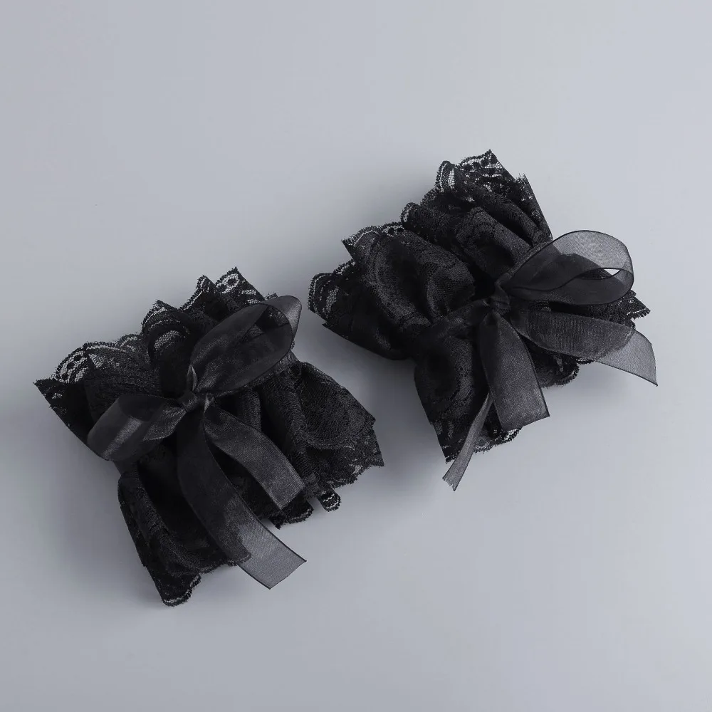 Fashion Victorian Lace Jabot Collar Detachable Solid Color Ralph Collar Wrist Cuffs Sleeves Stage Performance Costume Accessory view 2