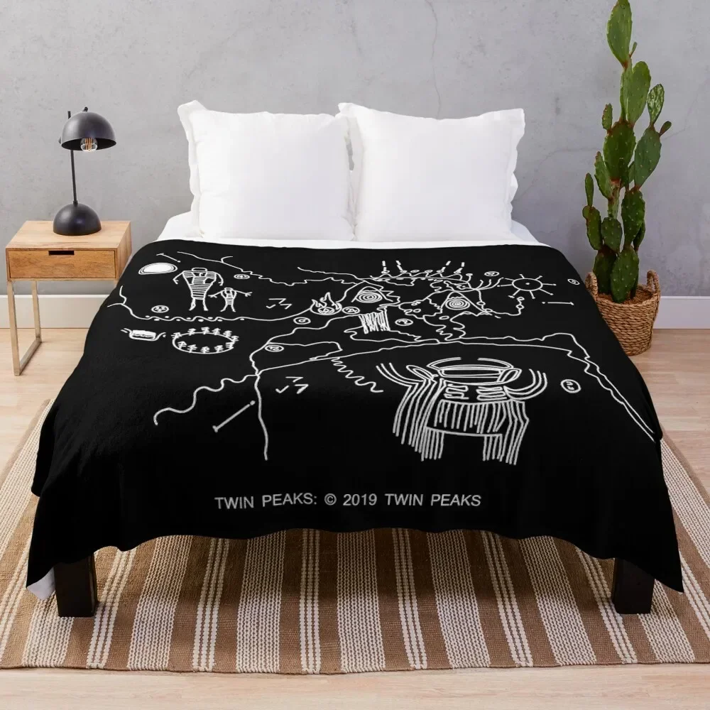 

Twin Peaks -Cave Map Throw Blanket Luxury Retros warm winter Blankets