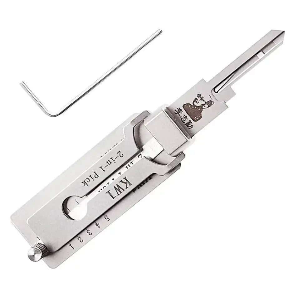 LISHI 2 IN 1 KW1 locksmith tool Pick & Hook Set Maintenance Repair 2 In 1 Hand Tools Stainless Tool Precision Hook and Pick Set