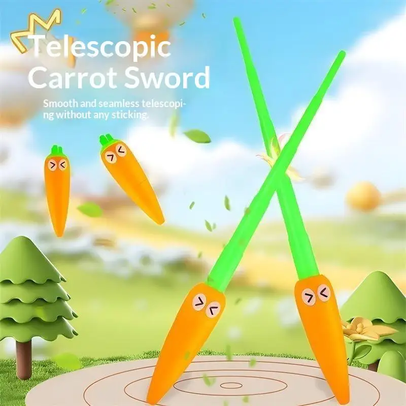 Carrot Telescopic Sword Toy Creative Stress Relief Fidget Toy Safe Material for Kids Birthday Party Favor Bag Fillers