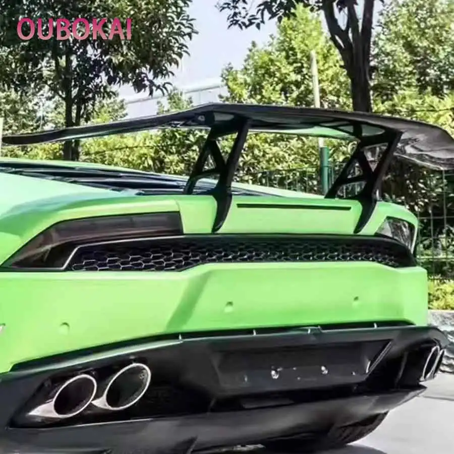 For Lamborghini Huracan LP610 LP580 610 DMC Style Carbon Fiber Tail fins Rear Spoiler Duckbill Car Wing the rear wing  Spoiler