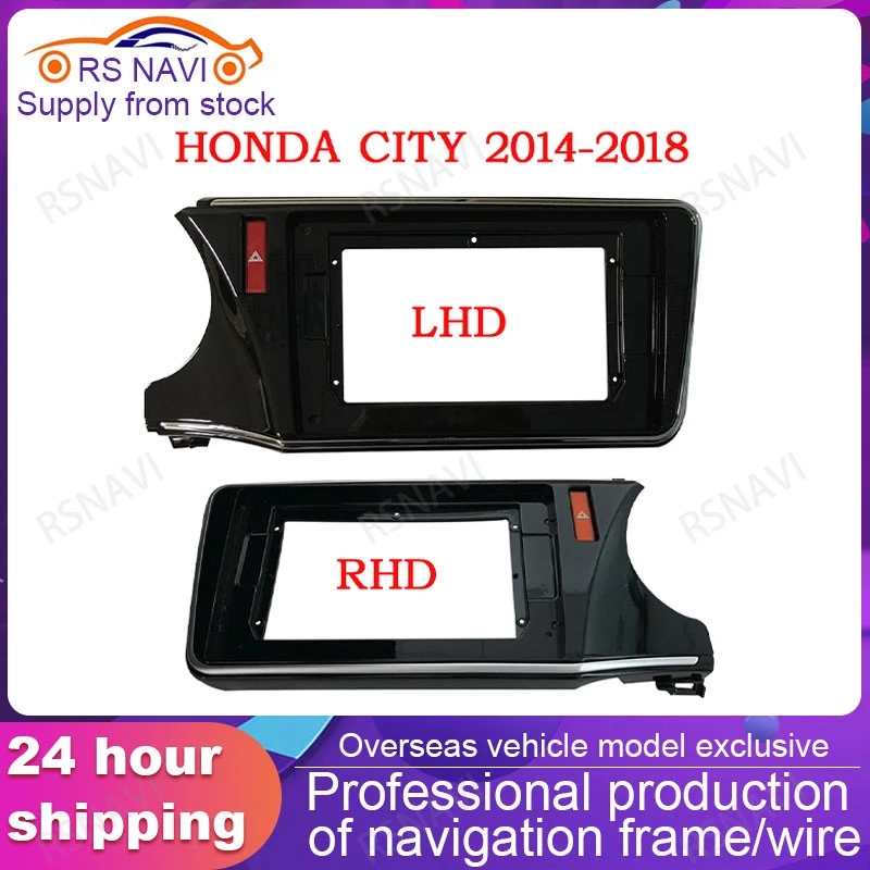 10.1 Inch Radio Fascia for Honda City Greiz Gienia Left Hand Drive Stereo Panel Dashboard Installation Trim Kit DVD Frame