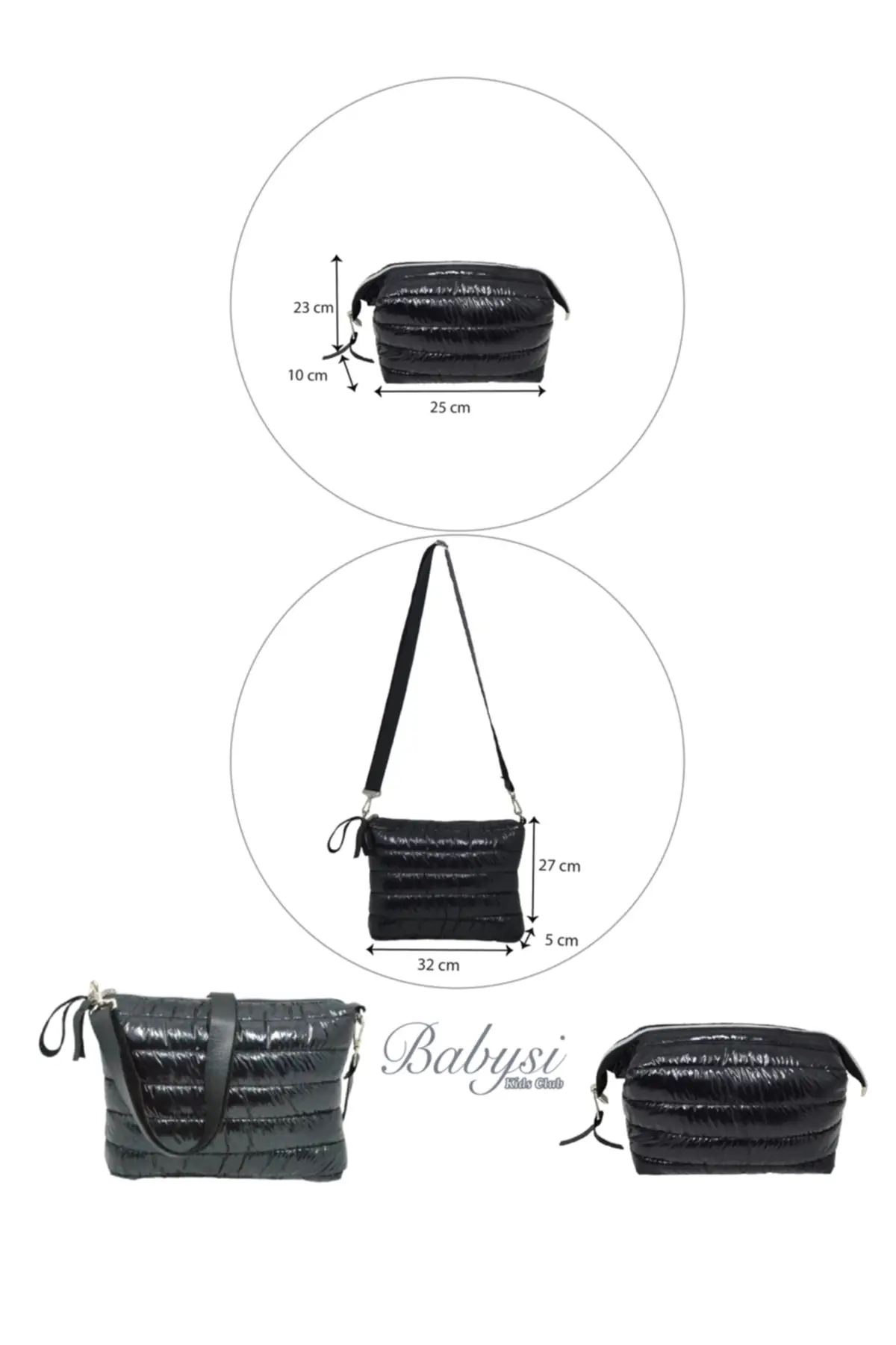 DOLBOVI quilted Mommy Baby Bag design 3 pcs Set black mother Baby care and women Bag Hospital Bag