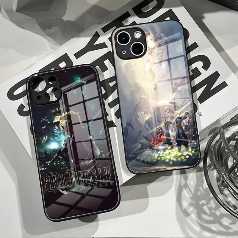 Final Fantasy Phone Case For IPhone 14 Pro Max 12 11 13 Mini X XR XS 8 7 6 Plus SE 2020 Tempered Glass Back Cover