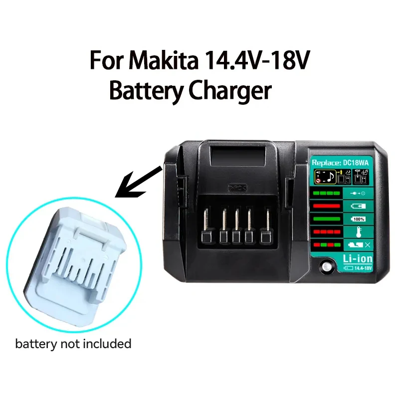 BL1815G BL1413G for Makita 14.4V-18V Li-Ion Battery Charger DC18WA Rechargeable Power Tool 100V-240V Lithium Battery Charger