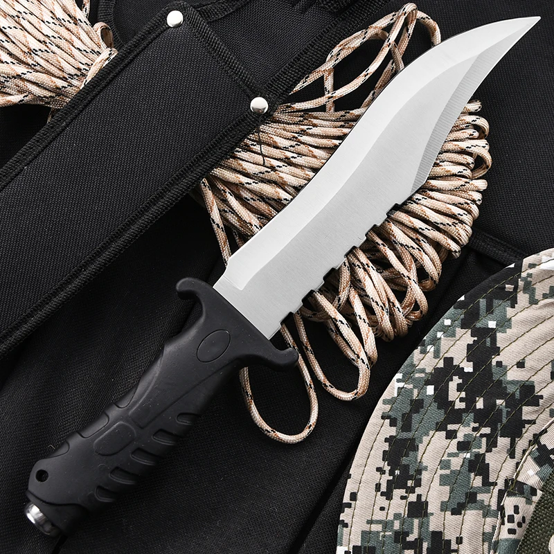 1pc Outdoor Military Tactical Knife and Wilderness Survival Knife, EDC Fixed Blade, Self-Defense, Multi-purpose Cutting Knife