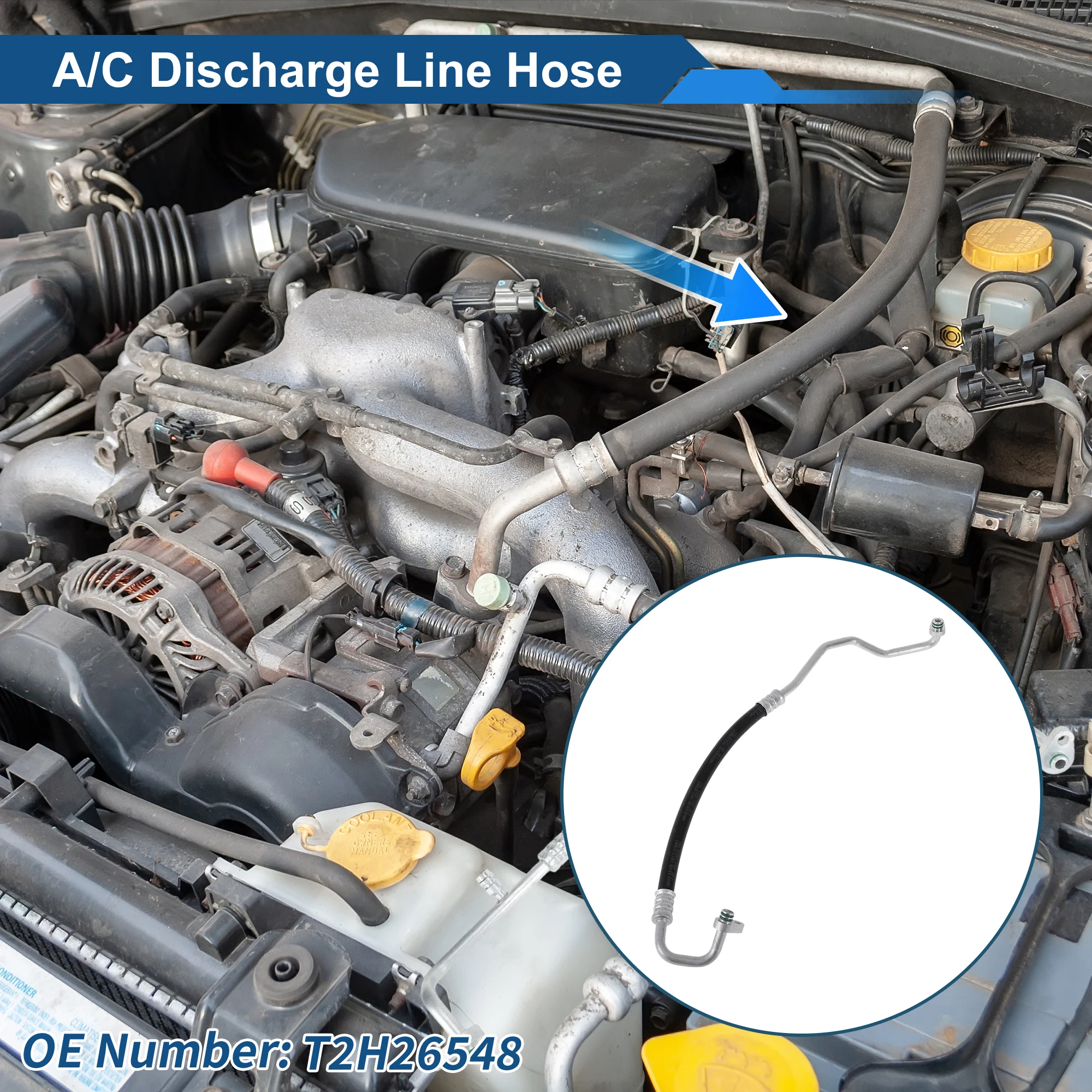 X Autohaux Auto A/C Refrigerant Liquid Hose for Jaguar F-Face 2016 Pressure Hose Vehicle Air Conditioning Pipe Line No.T2H26548
