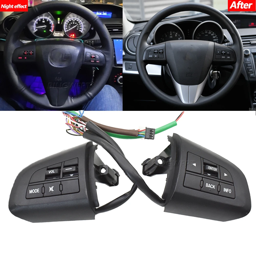 

Original Car Steering Wheel Button Switch Cruise Control Switch Audio Button For Mazda 3 2010 Cx-5 Cx-7