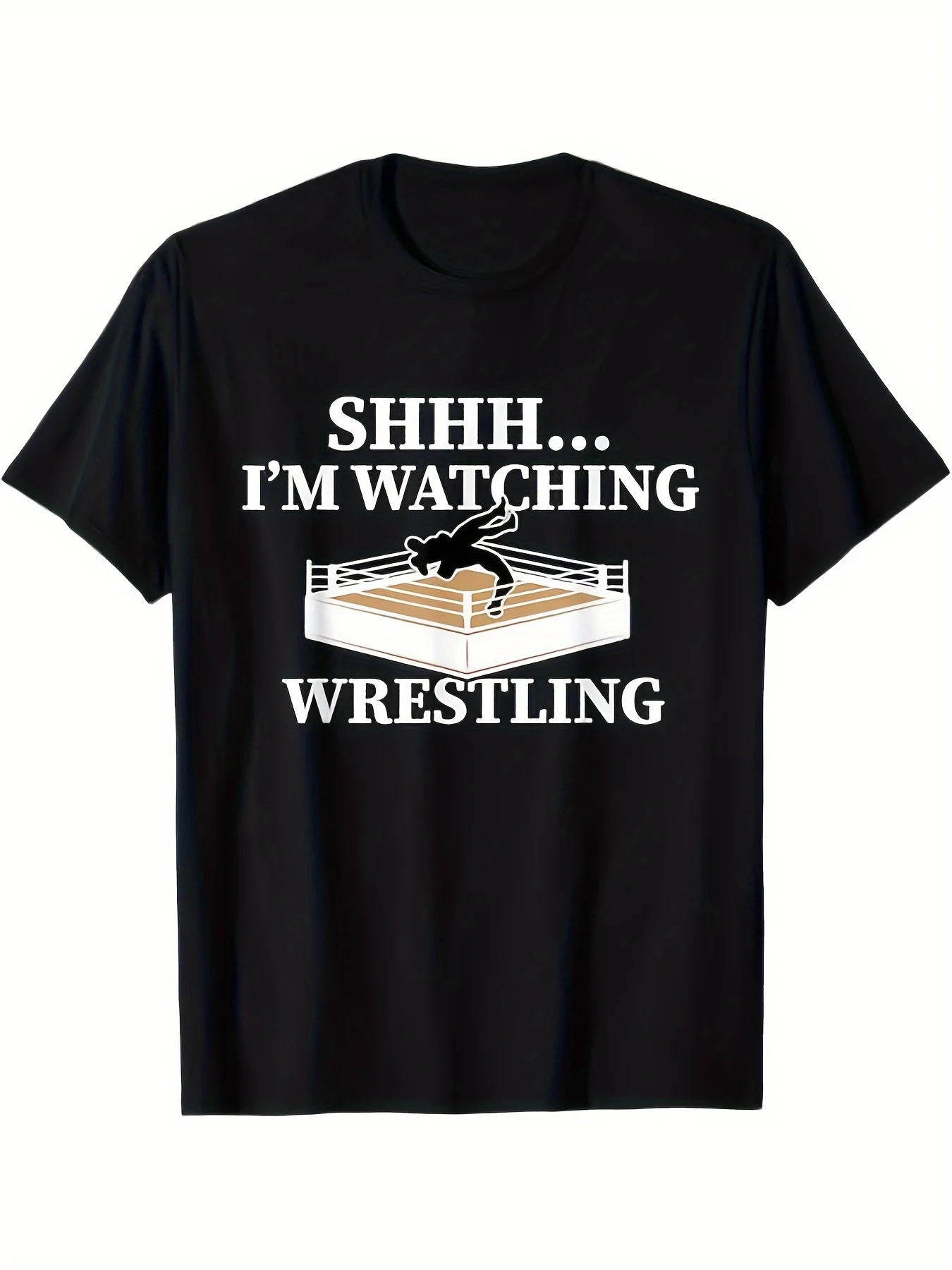 1pc, Men'S Wrestling Pattern Men'S T-Shirt - Bold 