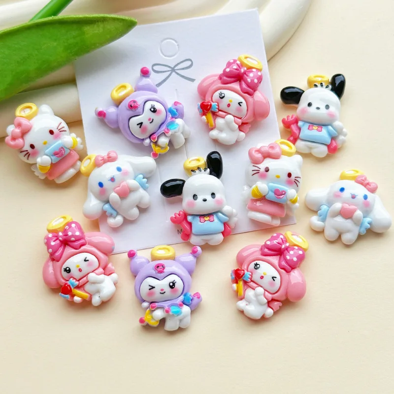 

20/100 шт. аксессуары для самостоятельного изготовления из смолы Sanrio, чехлы для телефонов, обувь для поверхностного монтажа, заколки для волос с цветами, аксессуары для волос, материалы для самостоятельного изготовления