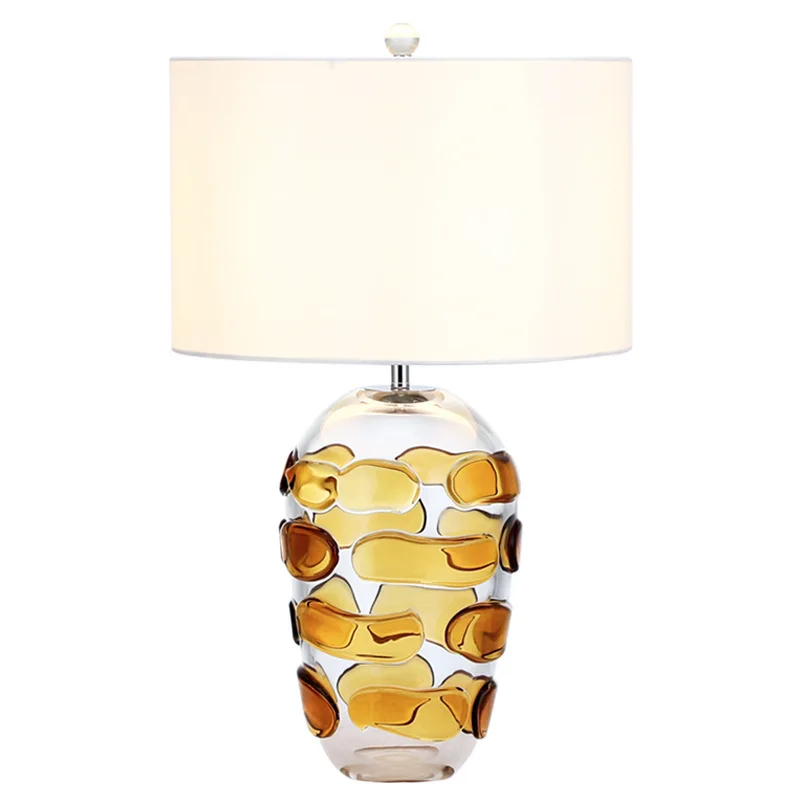

Glazed table lamp, simple modern living room bedroom bedside lamp, crystal glass light luxury post-American model room hotel