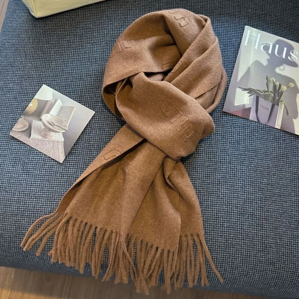 New Autumn Winter Wool Scarf Long Thickned Cashmere Scarves Letter Pattern Tassel Warm Scarves