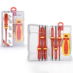 6PCS Insulated Screwdriver Set Slotted Cross Driver Phillips Flat Measuring pen Electrician's Professional Maintenance Hand Tool