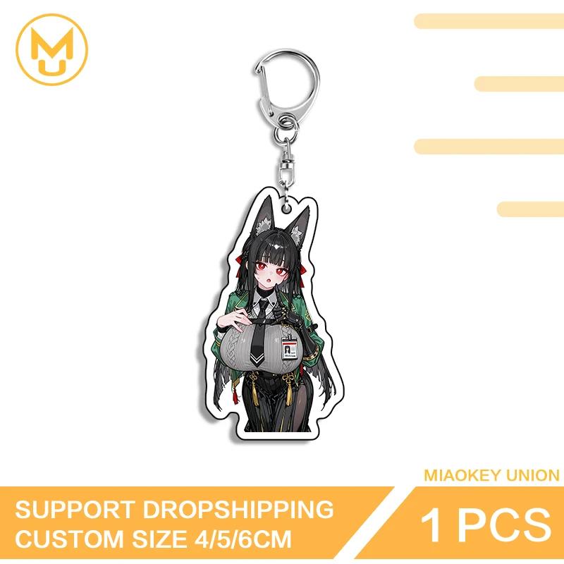 Fashion Hoshimi Miyabi Big Breasts Unique Chic Double Sided Acrylic Keyring Art Exquisite Creative Personality Amusing Jewelry