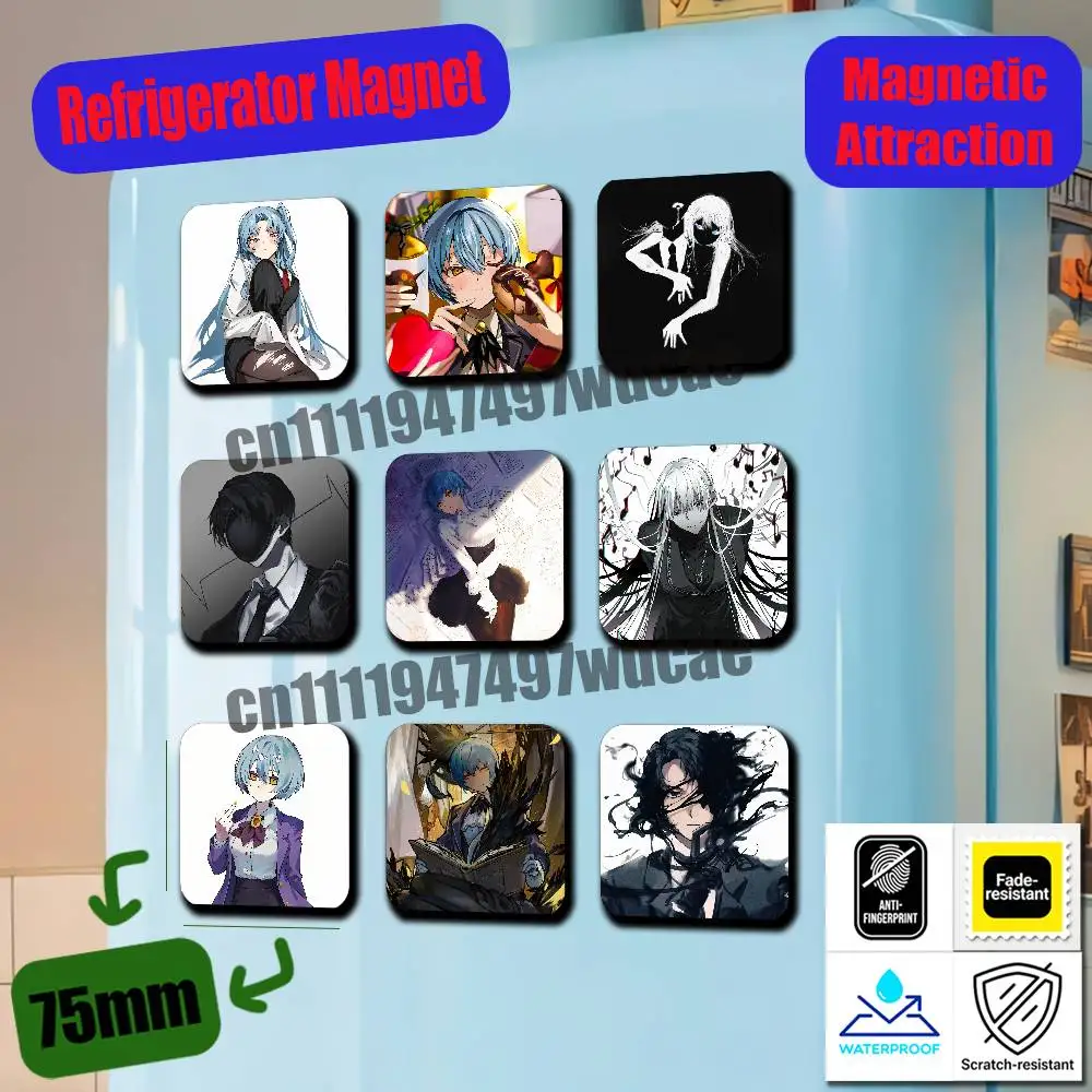 For L-Library Of Ruina Roland Angela Fridge Magnets Freezer Metal Cabinet Custom Refrigerator Magnetic Card Case