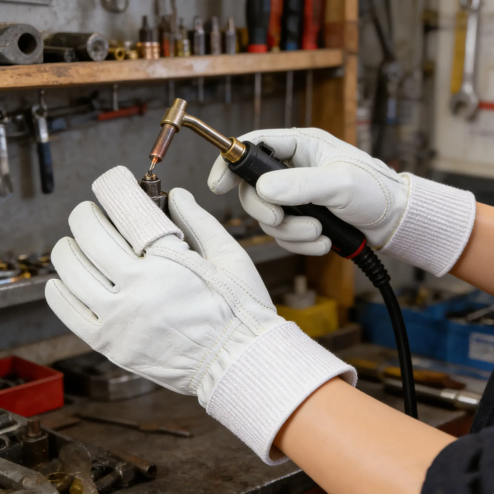 

Большие термозащитные перчатки из стекловолокна для пальцев - высокотемпературные огнеупорные защитные накладки для сварки, перчатки от ожогов