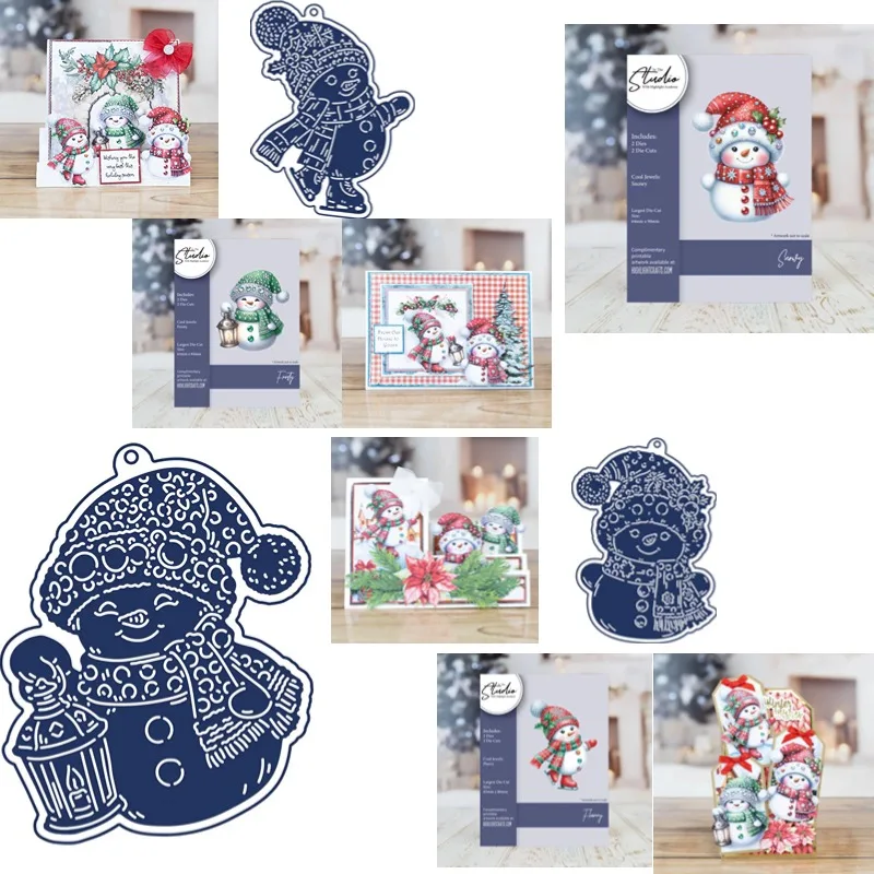 الوجه الصغير لرجل الثلج كان وردي قطع معدنية حمراء يموت Slimline أساسيات الخردة الحجز بطاقة الاستنسل قطع يموت DIY بها بنفسك 2025 #1