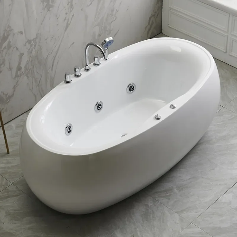Egg-Shaped Jacuzzi Bathtub with Constant Temperature Colorful Lamp and Bubble Bath Function for Goose Egg-Shaped Homestay and