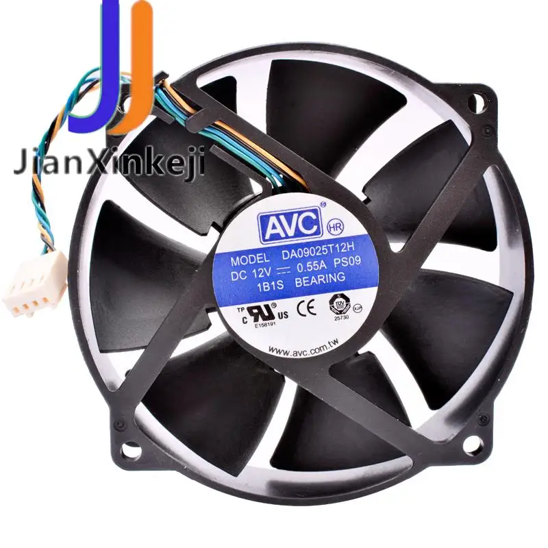 Da09025t12h buraco passo 71.5mm 8cm 9cm 92mm fã dc12v 0.55a rolamento de esferas 4 linhas pwm adequado para cpu cooler substituição ventilador