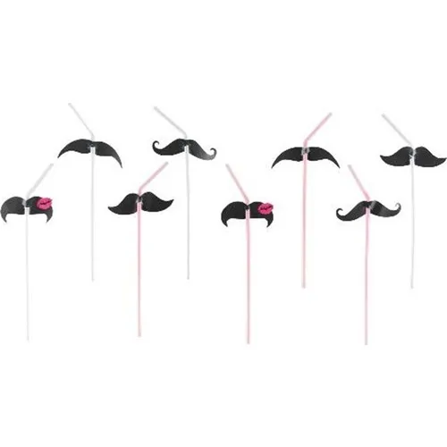 Party Shop Mustache Lip Party, Shaped Pipette 8'Li