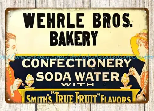 buy wall art Smiths true fruit Flavor confectionery soda water metal tin sign