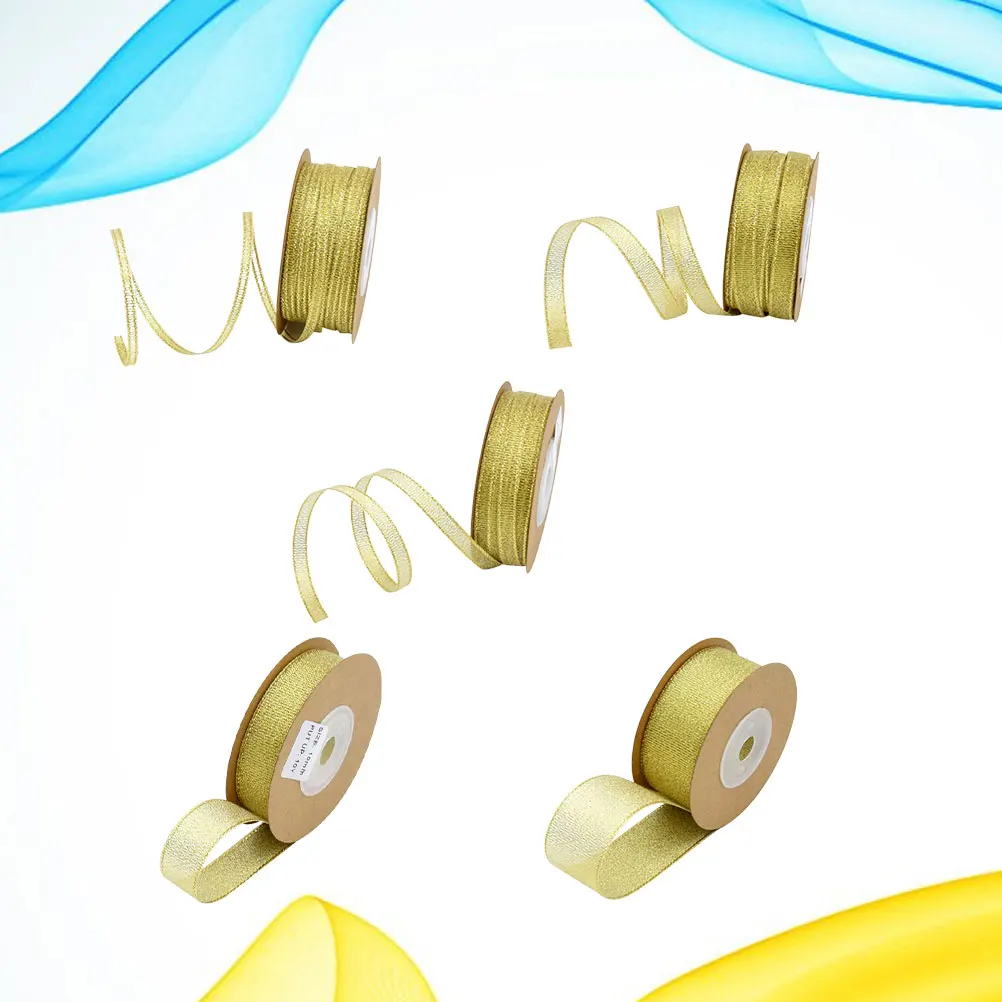 

5 Rolls Reusable Cloth Ribbons Cloth Packaging Ribbons for DIY Gift Wrapping Tree Gift Ribbon Hanging Craft Supplies Packaging B