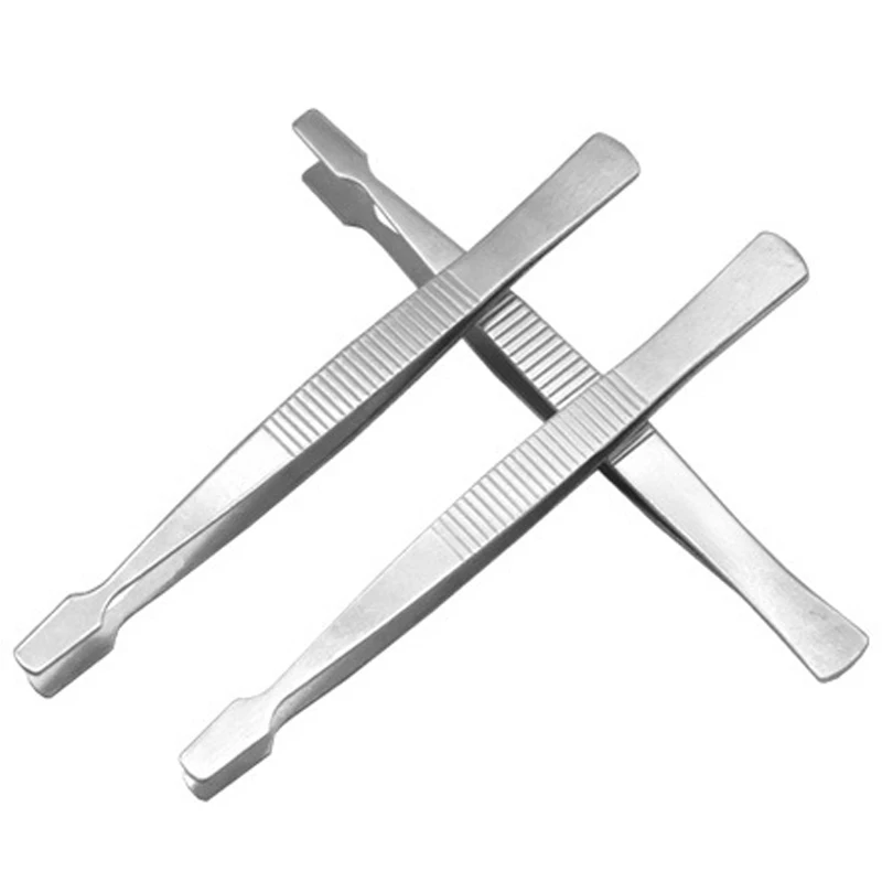30Pcs Flat Tweezers Stainless Steel Jewelry Philately Stamps Collector Tool Stamp Tweezers Eyebrow Tweezer Hand Tools - view 3