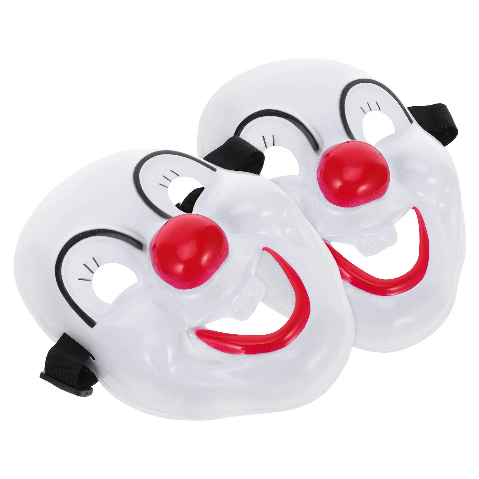 2Pcs Clown Masks Full Face Smiling Design Comfortable Lightweight Halloween Birthday Party Carnival Costume Accessories