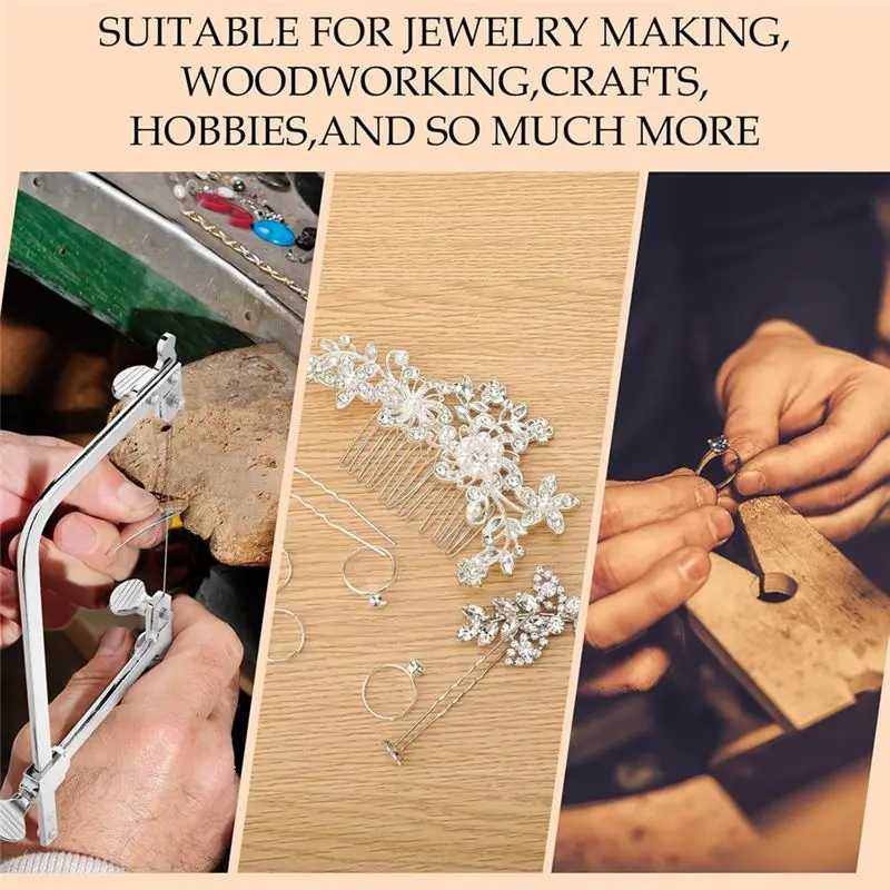 AA94-3 In 1 Professional Jeweler's Saw Set Saw Frame Adjustable Jewelers Tools Set For Precise Jewelry Making DIY Wood Metal