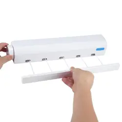3.2m 3.75m Automatic Telescopic Clothesline 4/5 Wires Wall Mounted Retractable Laundry Hanger Indoor Drying Rack Towel with Hook