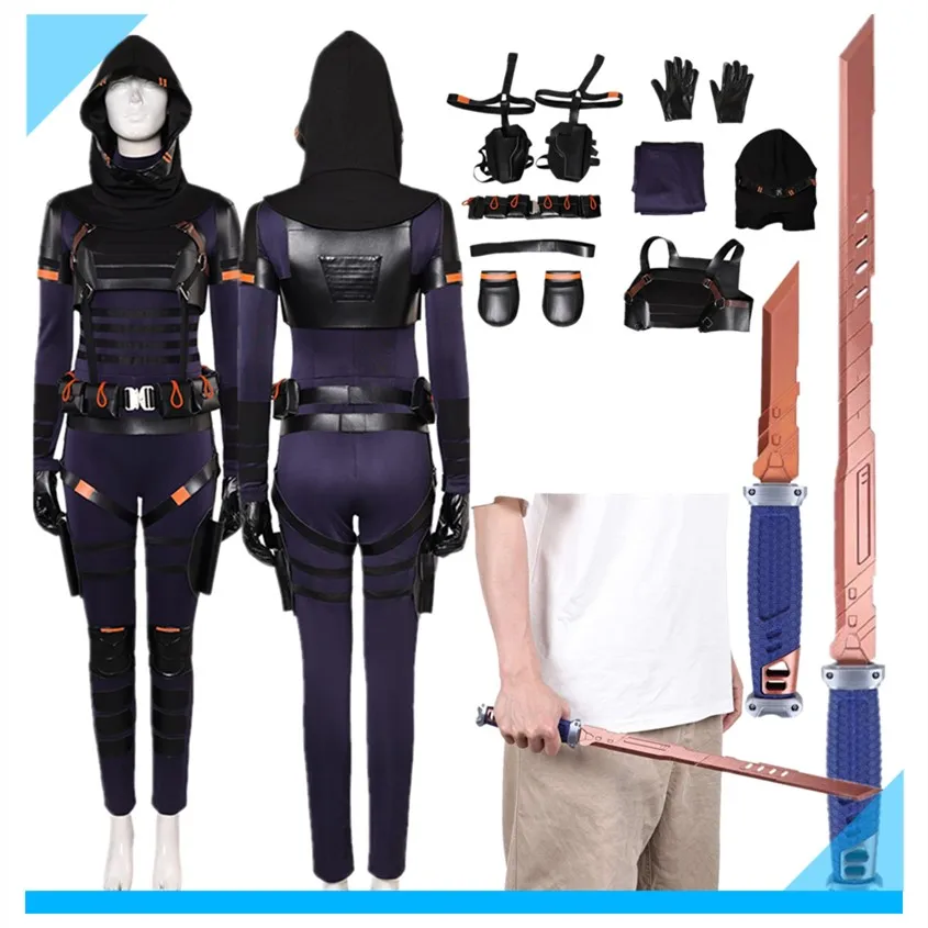 

Bolts TV Thunder Taskmaster Cosplay Costume Women Jumpsuit Hat Belts Gloves Dagger Prop Outfits Halloween Carnival Party Suit