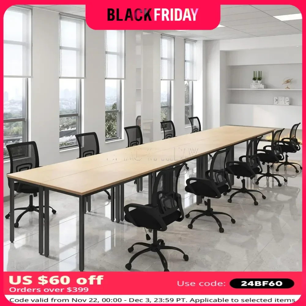 Conference Tables 20 ft for Meeting Room Study Writing Podcast Table for 24 People Modern Natural ,10PCS ,236.2