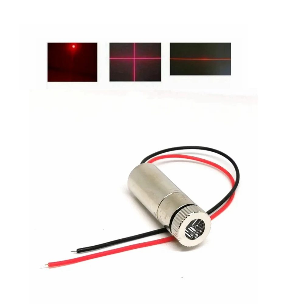 Focusseerbare kop 3-5V 650nm 10mw/30mw/50mw/100mw/200mw Red Dot/Lijn/Cross Laserdiode Module 12x30mm