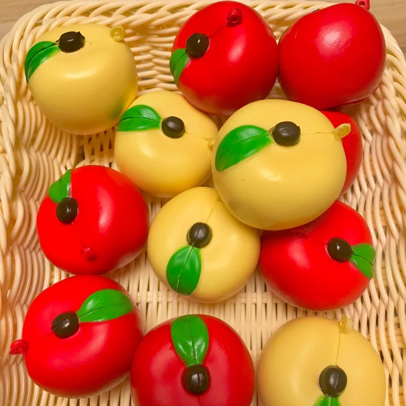 Juguete de ventilación de descompresión de Pequeña Manzana, pellizco de rebote lento, Mini juguete blando de elevación lenta