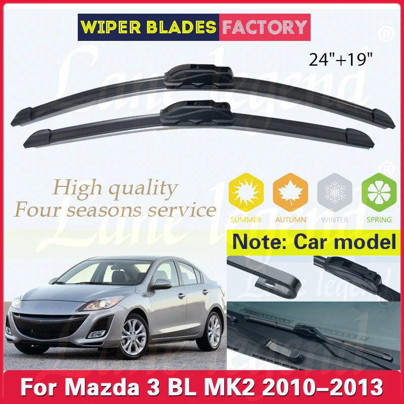 For Mazda 3 Mazda3 BL MK2 2010 2011 2012 2013 Car Wiper Front Wiper Blades Windshield Windscreen Window Car Rain Brushes 24