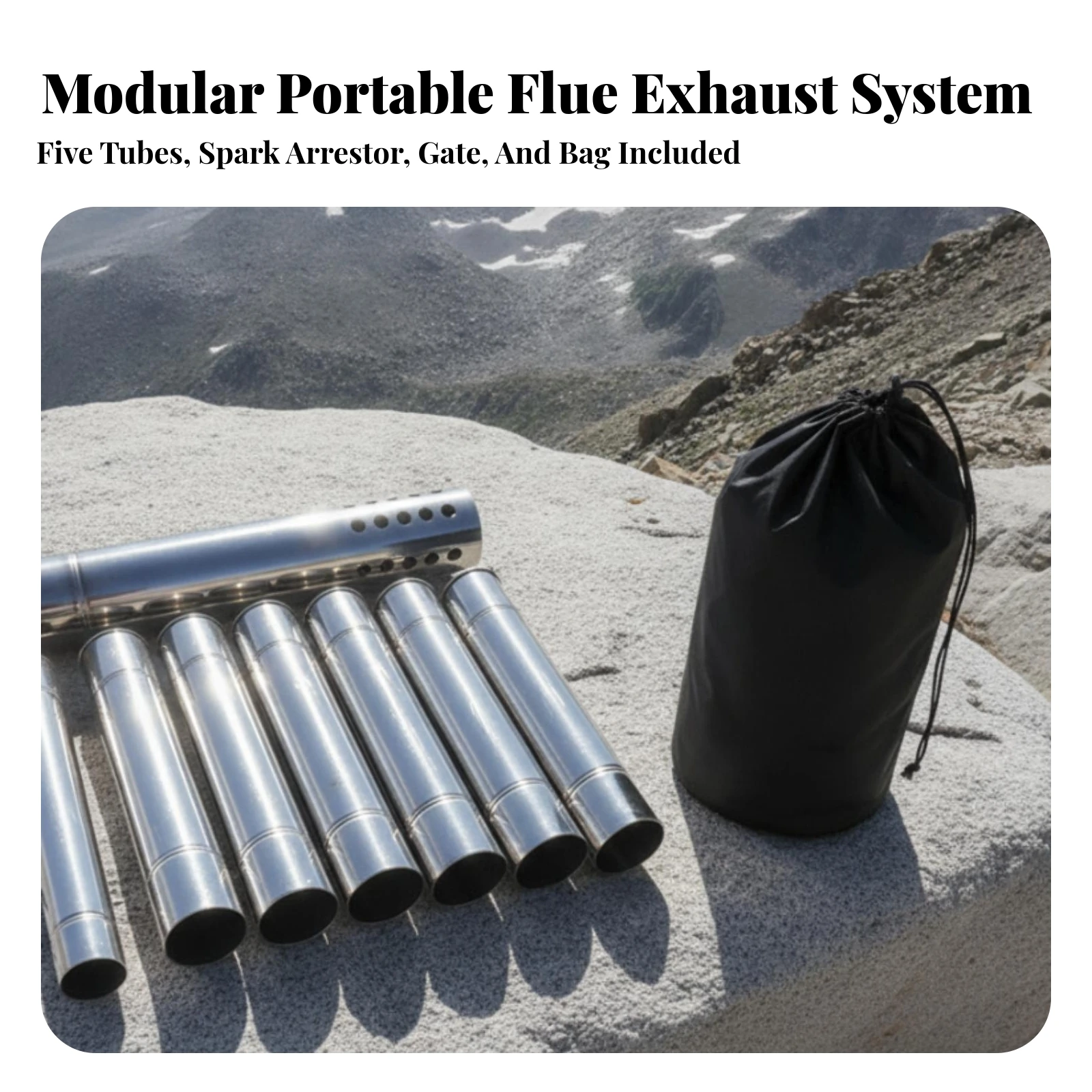 7 Pieces Heater Chimney Pipe Assembly Stainless Steel Chimney Pipe with Spark Arrestor Outdoor Heat Resistant for Campers