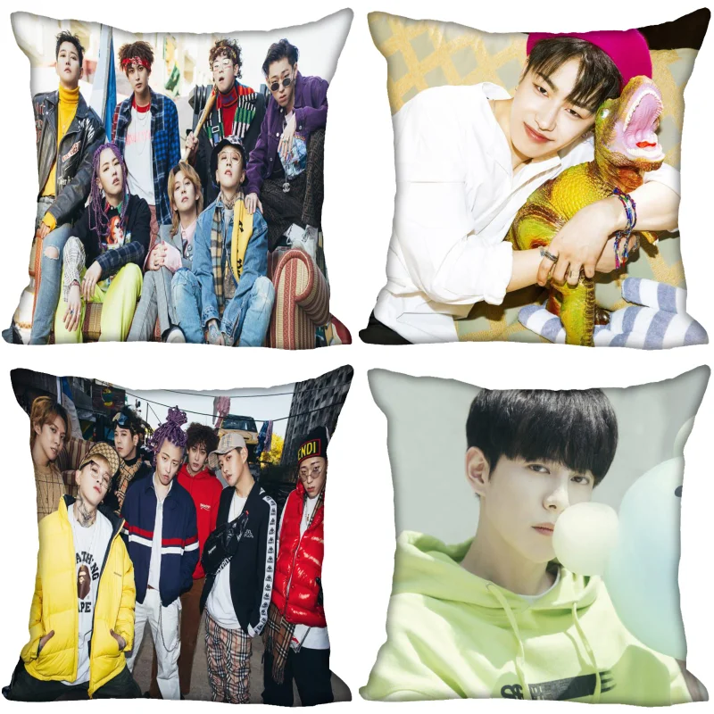 Block B Pillow Cover Bedroom Home Office Decorative Pillowcase Square Zipper Pillow Cases Satin Fabric Eco-Friendly 0519