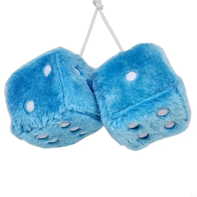 F1CF Hanging Couple Fuzzy Plush with Dots For Car Interior Ornament Decorations