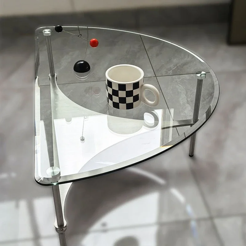 Medieval coffee table combination, tempered glass living room free combination, stainless steel coffee table Bauhaus ins coffee