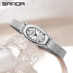 Sanda-Reloj de pulsera analógico para mujer, accesorio con diseño elegante, número romano, esfera cuadrada, movimiento de cuarzo, resistente al agua, ideal para negocios, 1123, novedad de 2023