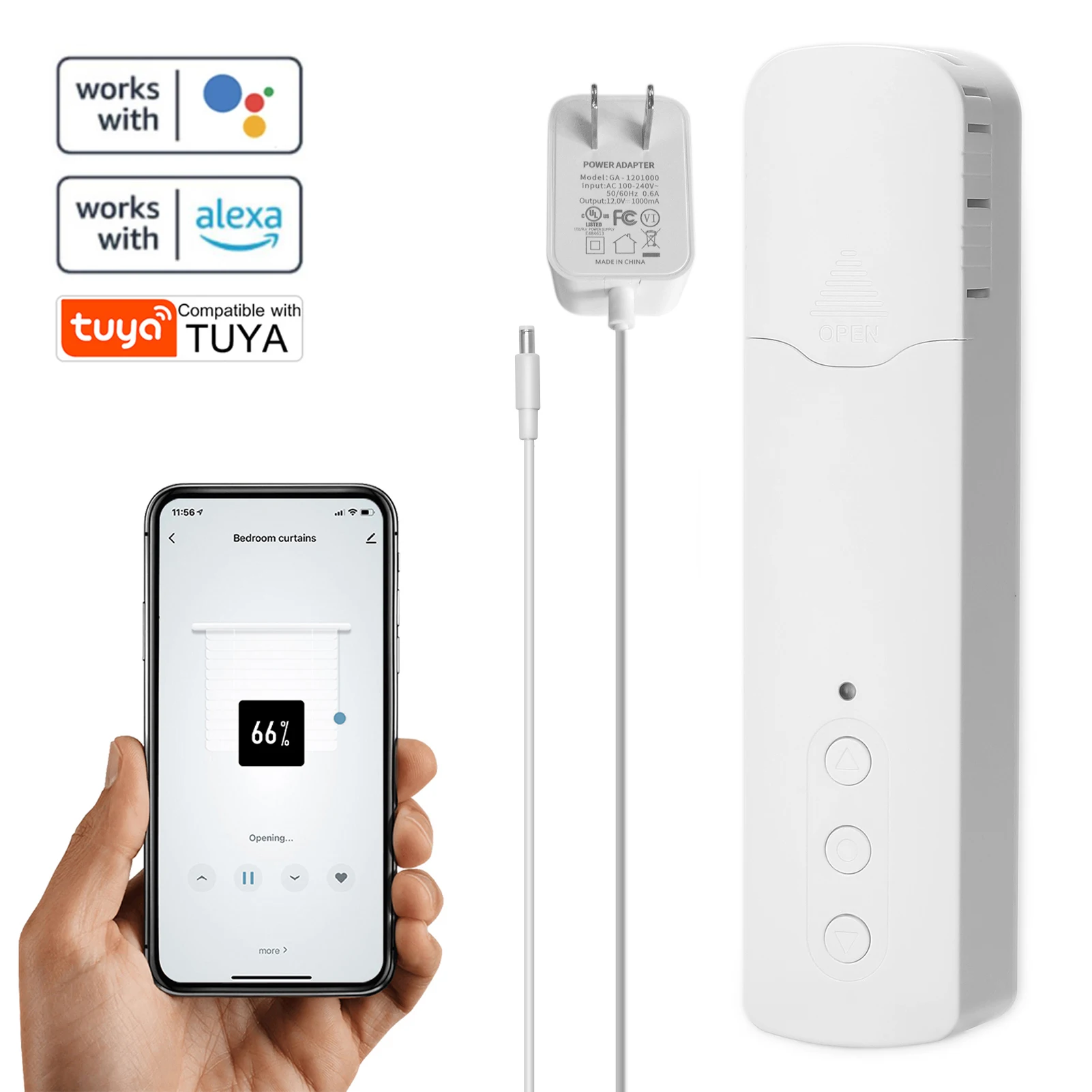 Tuya WiFi Intelligent Pull Bead Curtain Motor Electric Blind Engine APP Control Voice Control Compatible with Alexa Google Home