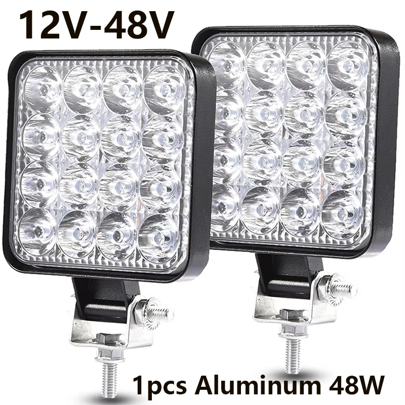 

12V-48V Led Work Light Square Focused flash model/focused model 48W Car Headlight For Truck Off Road SUV Night Light Fog Lamp