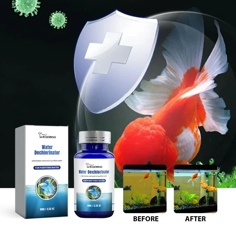 Water Chlorine Removers for Aquariums Fishtanks Fishponds Water Dechlorinator Tablet Chlorine Solution Water Conditioner