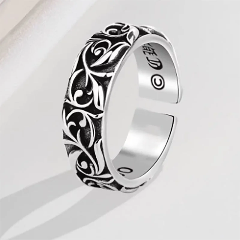 1 قطعة خواتم باجو أوم للرجال الشكل الفقرة Hombres مجوهرات خمر Y2k Anel الشرير القوطية زوجين حلقة قابل للتعديل Nuevo En Anill