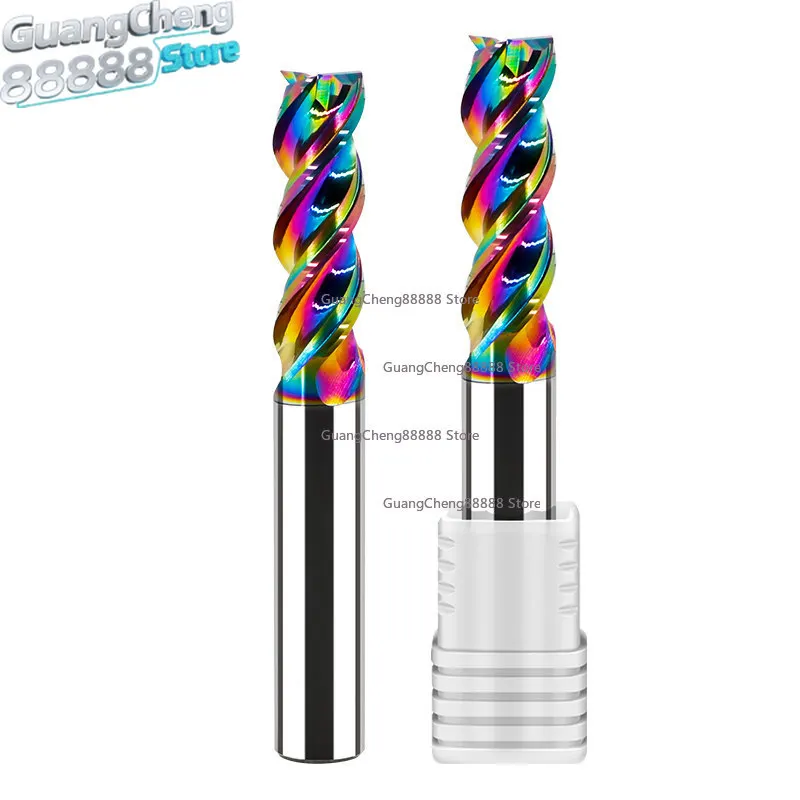 

65 Degree Colorful U-groove Aluminum Milling Cutter 3-blade Tungsten Steel Carbide High-gloss Aluminum Milling Cutter