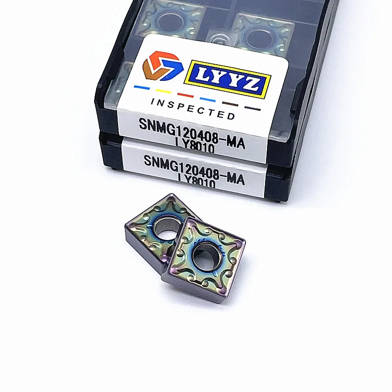 SNMG120404 SNMG120408 SNMG120412 MA MS LY8010 herramientas de torneado de carburo CNC, cortador de torno, piezas de inserción de corte